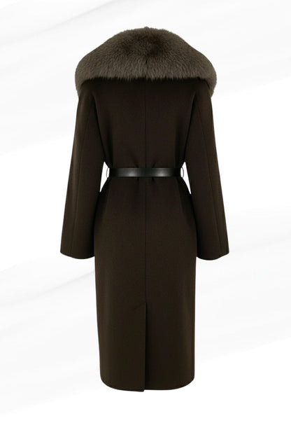 Veste longue en fourrure marron Héritage fourrure